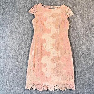Tahari Blush Lace Sheath Dress NWT 6 Party Wedding Guest Cocktail